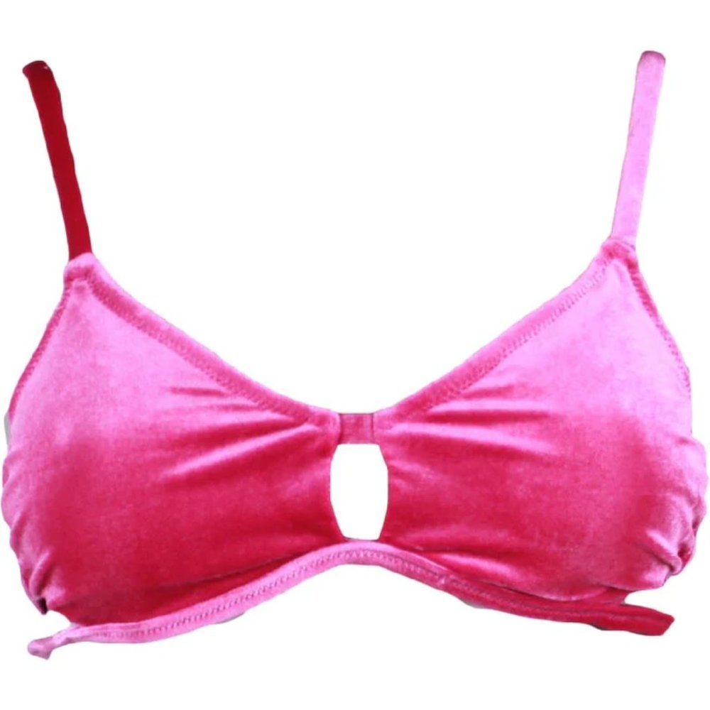 NWT Jessica Simpson Women's Velvet Bikini Swim Top Separates in Razzle Pink